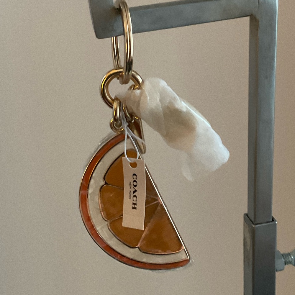 New Coach Orange and Yellow Citrus Keychain